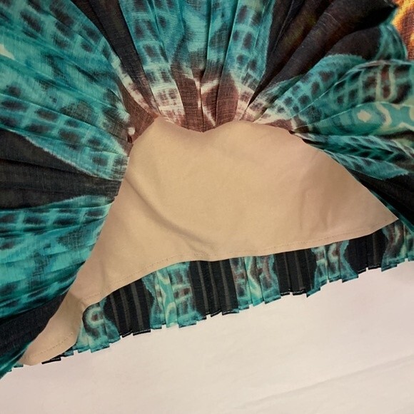 BCBGMaxAzria Taja Pleated Multicolored Batik Print Strapless Mini Dress Size S - Picture 5 of 12